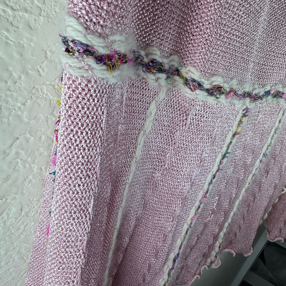 Vintage Soft Pink Maxi Skirt with‎ Braided Accent - Picture 4 of 11